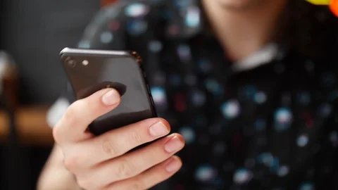 Close up view of man using smartphone Stock Footage 90512852