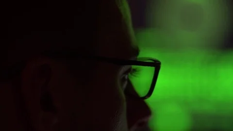 Close up view of man working on a computer Stock Footage 81081966