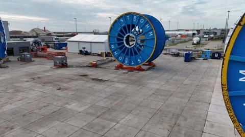 Close view of massive engineered reel structures Stock Footage 342736802