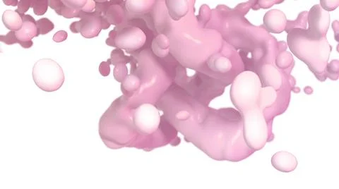 Close up view of massive splash of thick pink liquid Illustrazione stock
