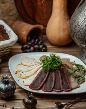 Close up view of meats assortment Stock Photos