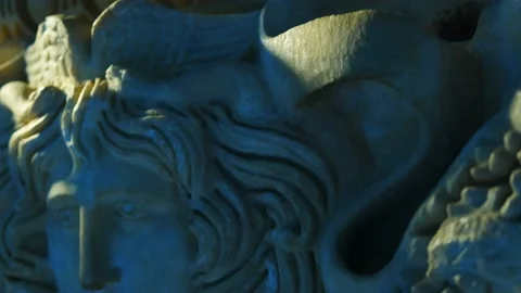 Close-up view of Medusa statue in Afyon Museum. 4K Footage in Turkey Stock-Footage 209628539