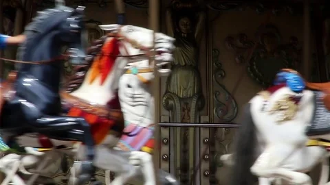 Close up view of Merry go Round Stock Footage 78529763