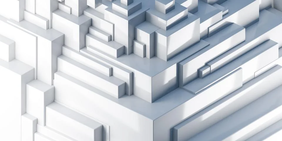 Close up view of metal structure 3d render illustration Stock Illustration