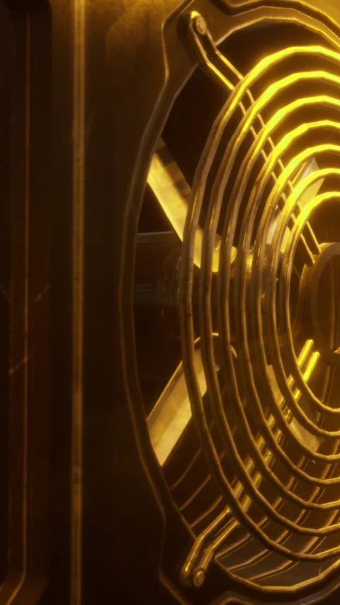 Close view of a metallic surface with circular patterns and a light glow Stock Footage 334725112