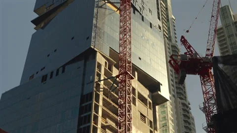 Close View of Miami High Rise Under Construction Stock Footage 346622290