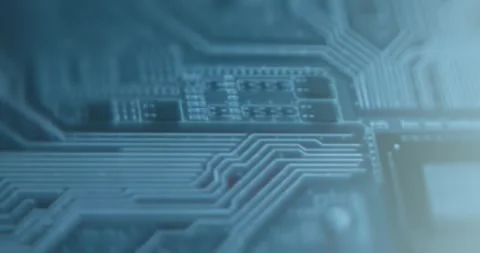 Close up view of a microchip Stock Footage 322619832