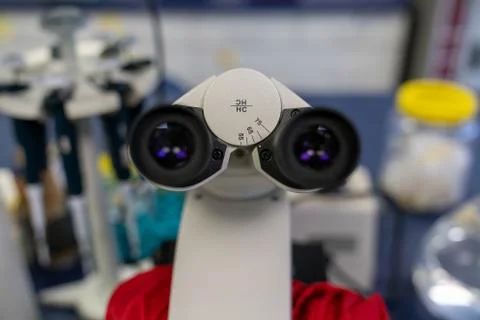 Close up view of microscope Stock Photos