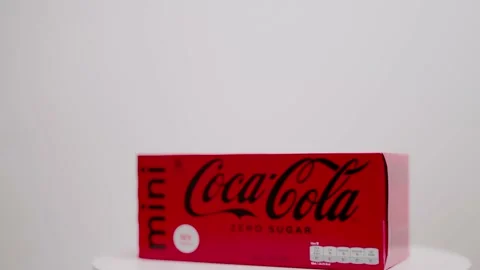 Close up view of mini cans Coca cola sugar free packaging isolated Stock Footage 167175991