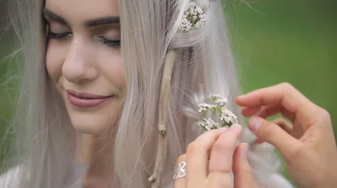 Close up view of model getting ready for photo shoot Stock Footage 67186950