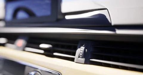 Close view of modern car dashboard control features during daylight 库存影片 318681900