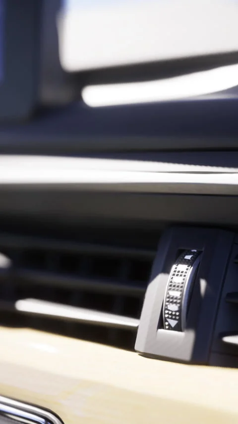 Close view of modern car dashboard control features during daylight 库存影片 329939534