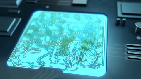 Close up view of a modern computer processor. Stock Footage 102901869