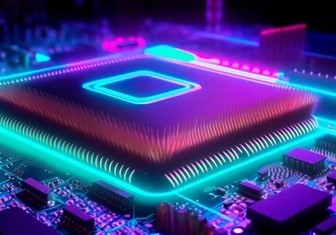 Close up view of a modern GPU card with circuit Stock Photos