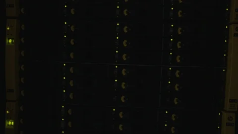 Close-up view of modern internet network switch. Server room . Telecommunication 스톡 동영상 123224687