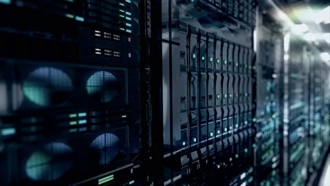 Close-up View of Modern Internet Network Switch. Vídeo Stock 125801793