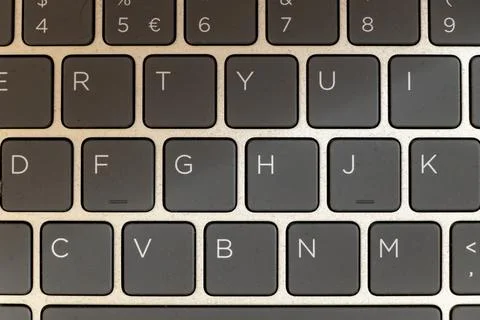 Close-up view of a modern keyboard showcasing the keys used for typing. Ideal Foto stock