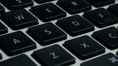 Close-up view of modern laptop keyboard. Video stock 291317945