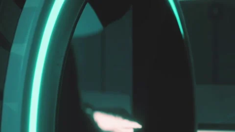 Close up view of modern technology with glowing lights and metal parts Stock Footage 344964867