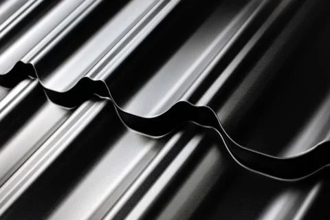 Close-up view modular tile effect roof panel. Lightweight galvanised steel ro Stock Photos