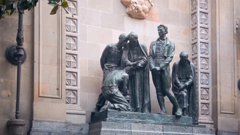 Close up view of the monument to the Martyrs of Independence. Stock Footage 93737128