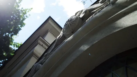 Close up view of a monumental arch under the bright sunlight. Summertime Stock Footage 99362719