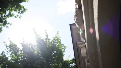 Close up view of a monumental arch under the bright sunlight. Summertime Stock Footage 99362744