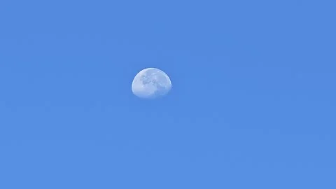 Close view of the moon during the day. Stock Footage 304592580