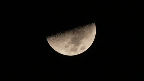 A Close Up View of Moon in Night Sky Stock Footage 346755593