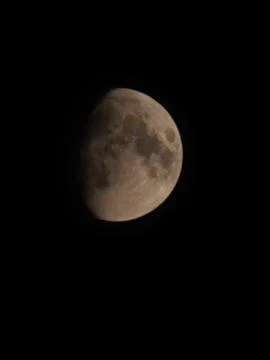 Close up view of the moon at night without clouds and stars Foto stock