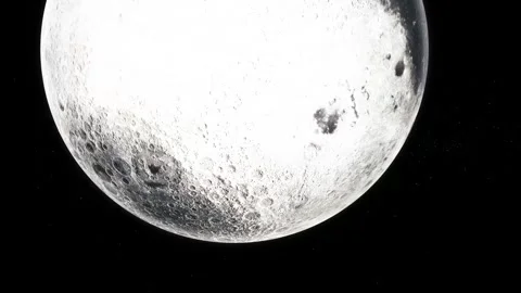 Close-up view of the moon's surface with craters against a black sky Video stock 318106750