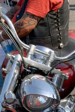 Close up view of motorcycle Stock Photos