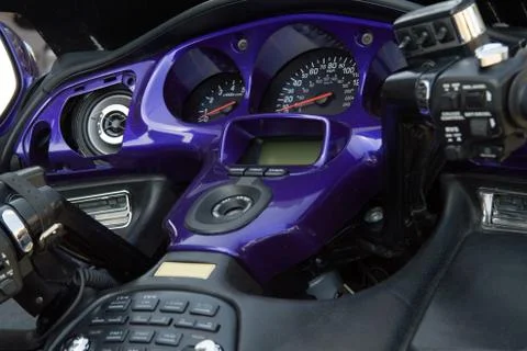Close up view of motorcycle Stock Photos