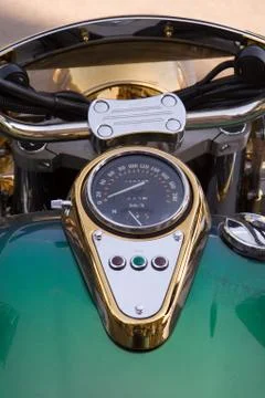 Close up view of motorcycle Stock Photos
