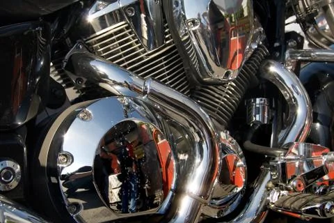 Close up view of motorcycle Stock Photos