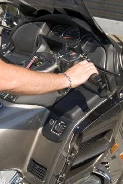 Close up view of motorcycle Stock Photos