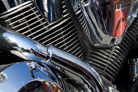 Close up view of motorcycle Stock Photos