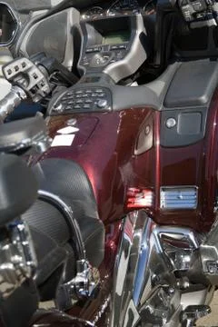 Close up view of motorcycle Stock Photos