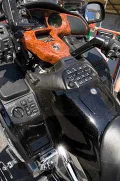 Close up view of motorcycle Stock Photos