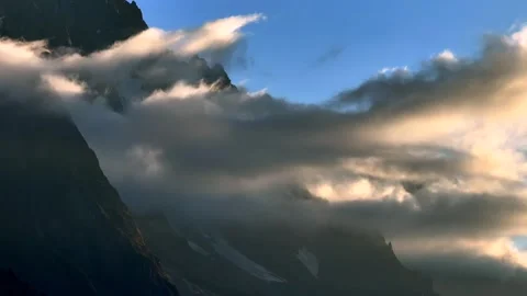 Close View of Mountains and Clouds in Italy Stock Footage 318611872