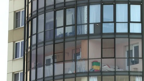 Close up view of multi-storey building facade Stock Footage 119062117