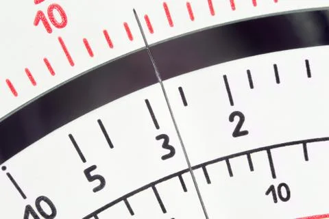 Close up view of multimeter scale with pointer Stock Photos
