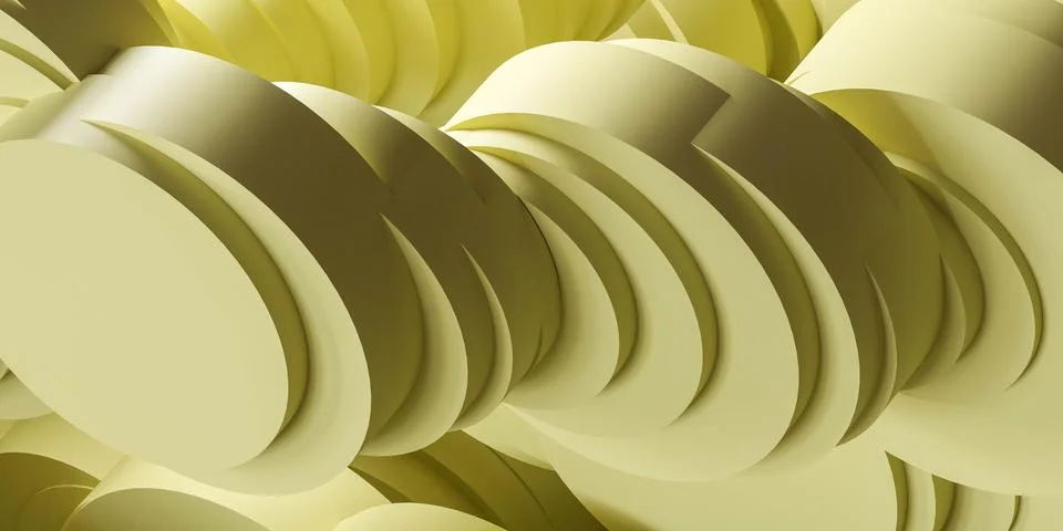 Close-Up View of Multiple Circular Objects Arranged Tightly Together 3d render Ilustração Stock