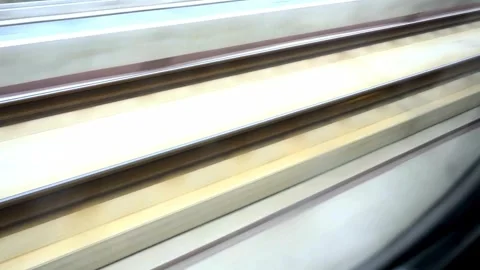 Close-up View of Multiple Parallel Metal Tracks or Rails Stock Footage 309544816
