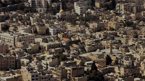 Close view for Nablus old city in west bank Palestine, Old traditional Stock Footage 95080915