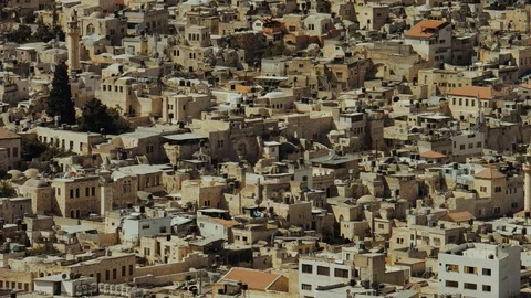 Close view for Nablus old city in west bank Palestine, Old traditional Stock Footage 95116740