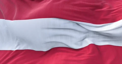 Close-up view of the national flag of Austria waving in the wind. Democracy a Video stock 156750270