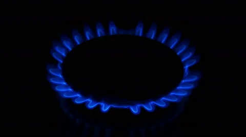 Close up View of Natural Gas Burning from a Gas Stove in 4K Stock Footage 45204208