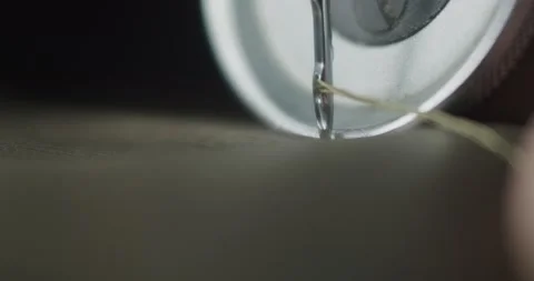 Close up view of needle sewing machine in private leather craftshop, making Stock Footage 200127374