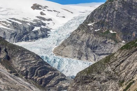 Close view of the Nigardsbreen Stock Photos